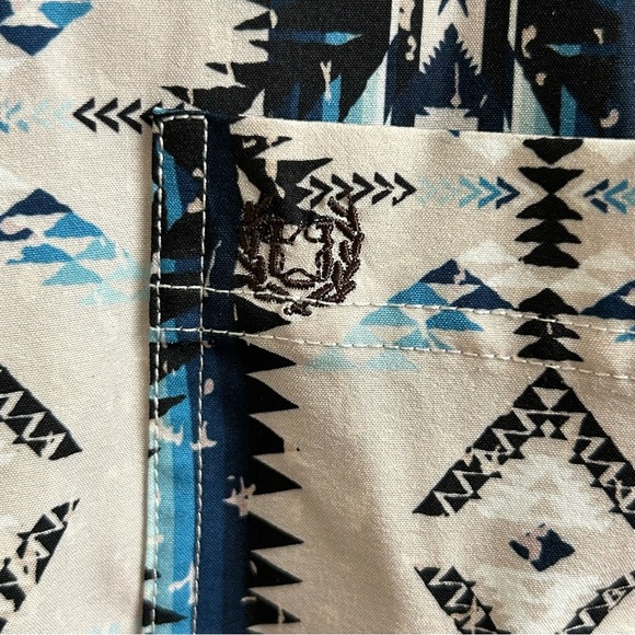 Panhandle Performance Aztec Print Western Short Sleeve Button Shirt Men’s Sz XXL - Picture 8 of 10
